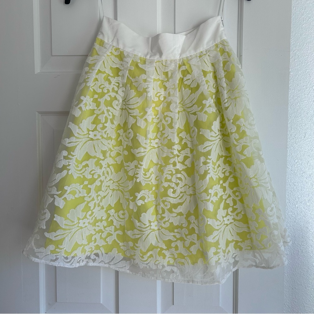 a'reve Ivory Lace layered midi skirt by Anthropologie